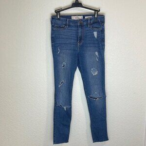 Hollister High Rise Super Skinny Factory Distressed Jeans Size 27